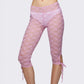 Lace Capri Leggings for Women Y2k Mesh See Through Pants Fairycore Floral Lace Tights Pants for Daily Streetwear