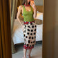 Patchwork Leopard Print Skirt Women Bandage Color Blocking High Street Summer Fashion Midnight Hip-Hop Style Bottoms