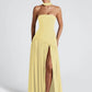 Elegant Off-shoulder Sexy Maxi Dress Women Gown Scarf Collar Strapless Sleeveless Backless High Split Long Dress Female