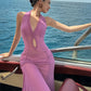 Sexy Midnight Dress Women Elegant See Through Hollow Halter Backless Summer Beach Holiday Party Backless Vestidos