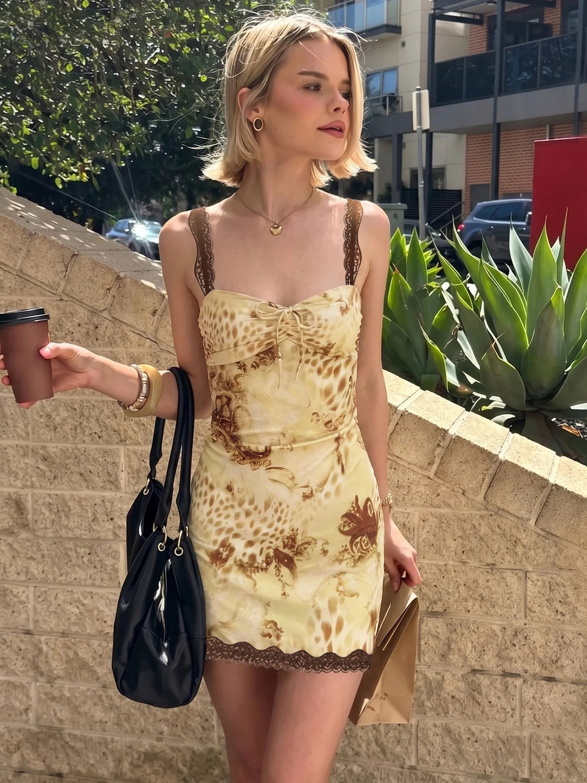 Leopard Print Summer Dresses 2026 Fashion Sexy Lace Trim Sleeveless Mini Bodycon Dress Woman Clothing
