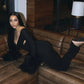 Cross Hollow Jumpsuit Women Sexy Fit Fur Patchwork Full Sleeve Workout Activity Streetwear Stretch Tight Overalls