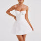 Women Y2k Lace Trim Mini Dress Sexy Spaghetti Strap Backless Short Dress Low Cut Bodycon Sundress Streetwear