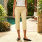 Women Y2K Trendy Low Waist 3/4 Length Capri Trouser Fold Over Waist Tie Side Drawstring Slim Fit Streetwear Lounge Pants
