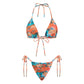 Women 2 Pieces Bikini Swimsuit Spaghetti Strap Top Tie Side Triangle G-Thong Bathing Suit Beach Holiday Swimwear