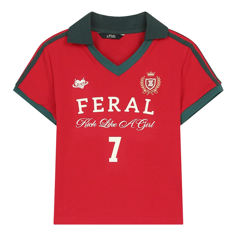 Assorted Jersey Style T-shirts, Sporty Number Print Tees, Slim V-neck Short Sleeve Tops for Women