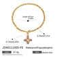 Y2K Patchwork Chain Design Stainless Steel Necklace Paperclip + Glossy Pentagram Cross with Zirconia Pendant Necklace