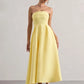 Off-shoulder Strapless Sexy Midi Dress Women Fashion Elegant Sleeveless Backless High Waist A-line Club Party Dress New