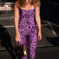 Leopard Print Women Sleeveless 2025 Sexy Trend Sleeveless Sexy Jumpsuit Street Fit Stretch Activity Workout Overalls
