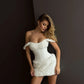3d-Flower Off Shoulder Backless Mini Dress Sexy White Party Dresses Woman 2026