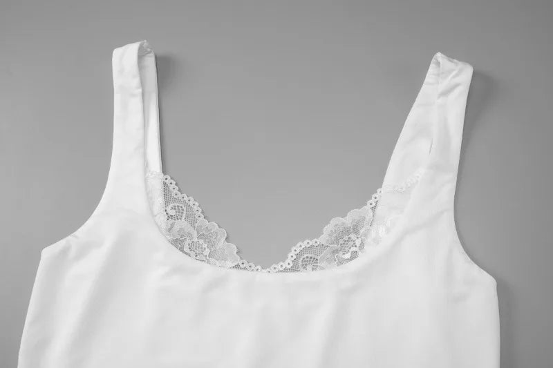 Lace Trim Tanks Top Summer Clothes Woman 2026 Trendy Crop Tops Black White