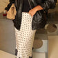 Vintage Floral Print Bodycon Long Skirt Women Polka Dot Lace Spliced Hem High Waist Mermaid Midi Skirt Casual Beachwear