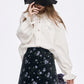 Y2K High Waist Gothic Floral A-Line Skirt Women, Black Skirt with Purple Print, Romantic Shoujo Cute Short Skirt
