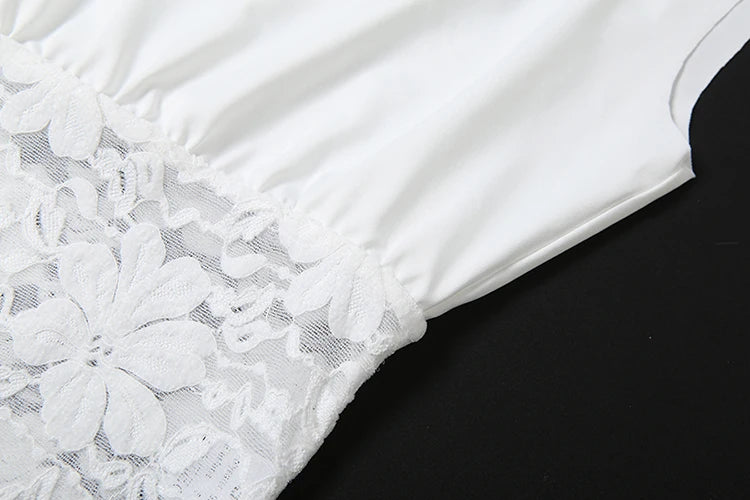 Jacquard Patchwork T-Shirts Woman Skew Collar Casual Fashion Off Shoulder Design Skinny Stretch Street Elegant Style Tees