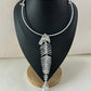 Novelty Design Alloy Big Fish Bone Pendant Choker Necklace For Women Fashion Jewelry Exaggerated Brand Show Statement Necklace