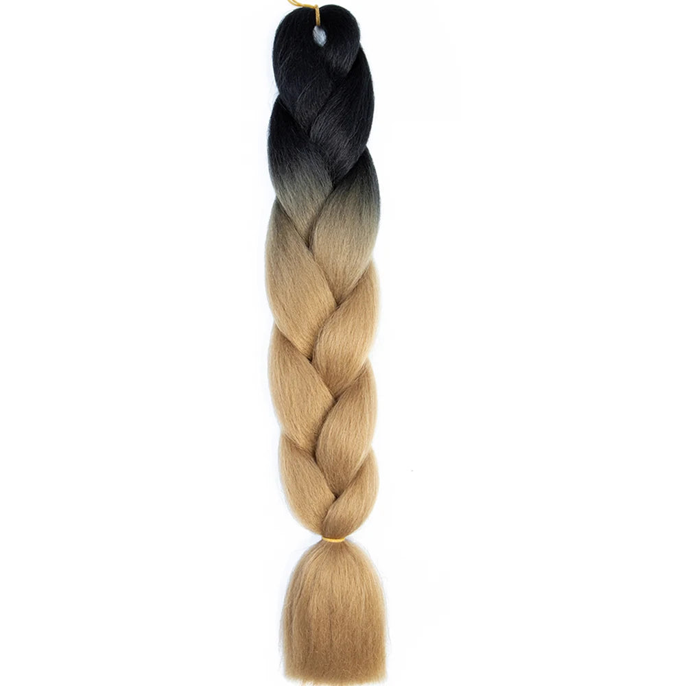 24 Inch Jumbo Box Braids Extensions Synthetic Braiding Hair DIY Hair Braids For Children Pink Purple Yellow Gray