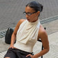 Solid Color Backless Halter Tops for Woman Summer Clothes 2026 Fashion Cowl Neck Tank Top