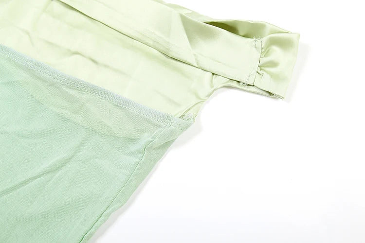 Backless Sexy Party Dress Women Y2K Slash Neck Patchwork Mesh Summer Luxury Satin Birthday Banquet Elegant Vestidos