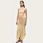 Ruched Sleeveless Long Dress with Asymmetrical Hem 2026 Yellow Classy Dresses for Woman Elegant