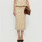 Womens Casual Midi Skirt Elegant Polka Dot Print Bodycon Pencil Skirt for Party Workout Daily Wear Summer Y2K Streetwear
