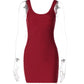 Women Sleeveless U‑Neck Sexy Mini Dress Elegant Striped Backless Bodycon Short Dress Nightclub Party Clubwear Dresses