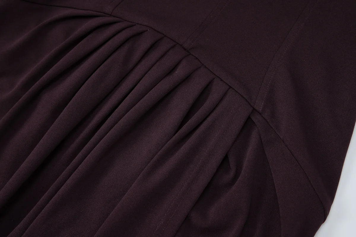 Deep V Neck Backless Slit Maxi Dress Brown 2026 Summer Classic Party Dresses for Woman Elegant