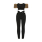 Wild Women 2 Piece Set Hollow Tracksuit Slash Neck Fur Patchwork Tops+High Waist Leggings Matching Hottie Streetwear