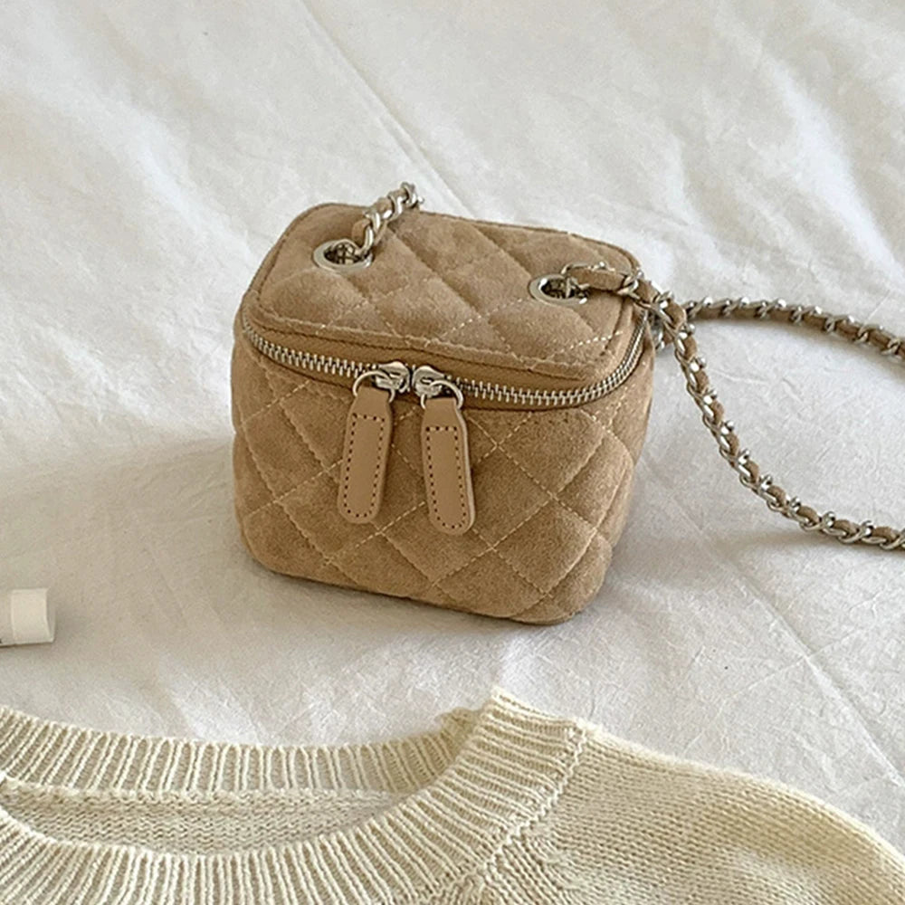 Mini Denim Crossbody Bags for Women 2026 Lingge Chains Shoulder Bag Fashion Brands Box Bag Lipstick Coins Purses and Handbags