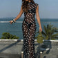 Black and White Polka Dot Print Mesh Sheer Sleeveless Maxi Dress Vintage Summer Dresses 2026 Woman Clothing
