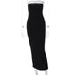 Off-shoulder Strapless Backless Sexy Maxi Dress For Women Patchwork Sleeveless High Waist Bodycon Split Long Dress