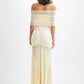 Off-shoulder Backless Sexy Maxi Dress For Women Gown Fashion Mesh Strapless Sleeveless Bodycon Long Dress Elegant