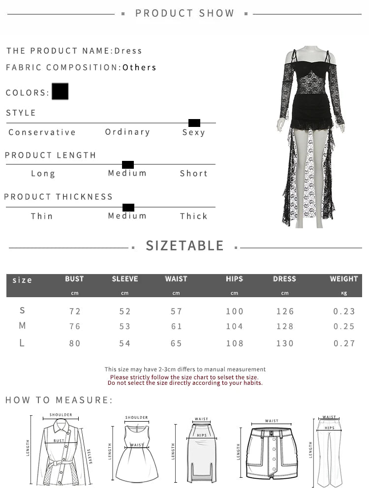 Irregular Hem Dress Women Slash Neck Sexy See Through Bandages Jacquard Lace Full Sleeve Ruched Ruffled Party Bodycon