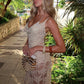 Lace Spaghetti Strap Backless Sexy Maxi Dress Women Elegant Summer See Through Sleeveless Beach Club Party Dresses