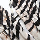 Tiger Stripe Print Mini Dress Woman Irregular Hollow Skew Collar Backless Sleeveless High Street Wild Style Bodycon