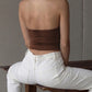 Bow Tie Lace Trim Deep V Halterneck Top Brown Tight Fitted Crop Tank Top New Arrivals 2026 Woman Clothing