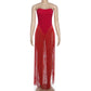 Strapless Fringed Long Maxi Dresses for Woman Fashion Clothing 2026 Red Black White Sexy Party Dresses