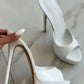 2026 Summer Women's Pointed Toe Open Toe Stiletto Cool Slippers Fashion Women's Wedding Dance Shoes