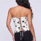 Summer Coquette Polka Dot Bustier Women Ruffle Strapless Lace Up Back Corset Crop Top Slim Bodycon Tube Top Beach Outfit