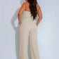 Women Fashion Straight Jumpsuit Summer Trend Twist Bandage Halter Ruched Hollow Backless Sleeveless Classic Outfits