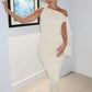 Diagonal Collar Sleeveless Sexy Maxi Dress For Women Fashion Off-shoulder Sleeveless Bodycon Long Dress Elegant