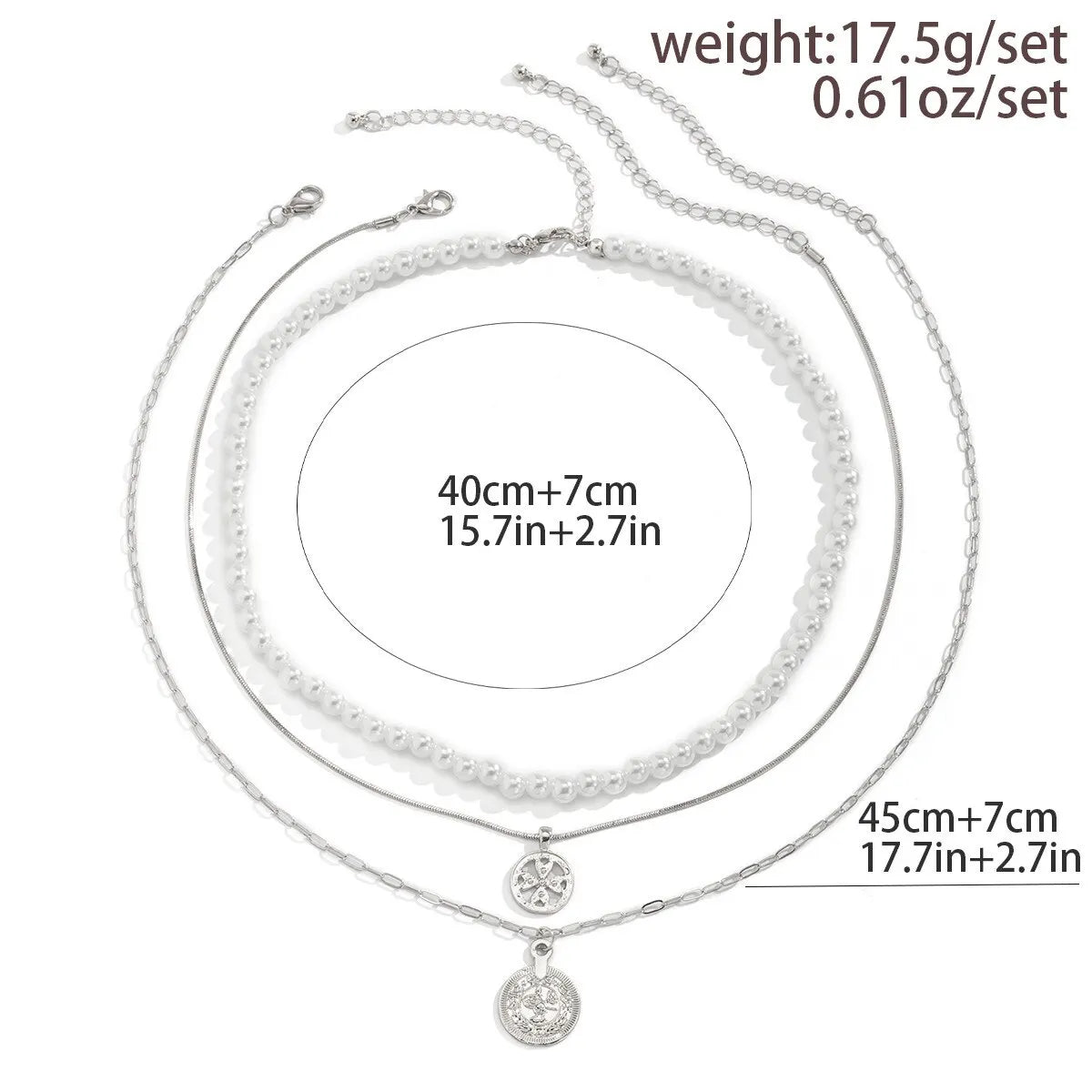 Vintage Goth Imitation-Pearl Coin Pendant Choker Necklace for Men Fashion Statement Punk Snake Chain Grunge Jewelry Steampunk