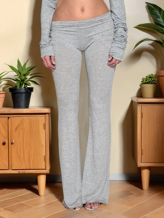 Casual Sporty Long Pants Women Ruched Elastic Waist Skinny Peach Hip Daily Simple Fashion Classic Streetwear Bottoms
