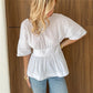 Backless Bow Tie Waist Ruffle Hem Top Women Short Sleeve Crew Neck Peplum Blouse Y2K Casual Summer Party Club Streetwear