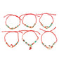 6Pcs/Set Christmas Bracelet for Women Santa Claus Elk Christmas Tree Socks Pendant Bracelet Adjustable Rope Chain Bangle
