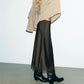 Elegant Lady Elastic Waist Silky Lace Trim Midi Skirt Women Satin Lace Long Skirt Y2k Half Slip Maxi Skirts Under Dress