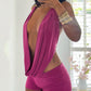 Sexy Summer 2-Piece Set Women Halter Deep Swing Collar Backless Camisole+Shorts Matching Sexy Clubwear Skinny Outfits