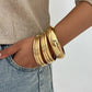 Punk Hip-Hop Vintage Geometry Metal Bracelets Women Smooth Wide Thin Stacking Bangles Steampunk Jewelry Accessories