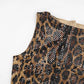 Leopard Print Sequins Glitter Dress Sleeveless Mini Bodycon Dresses for Woman Sexy Club Outfits