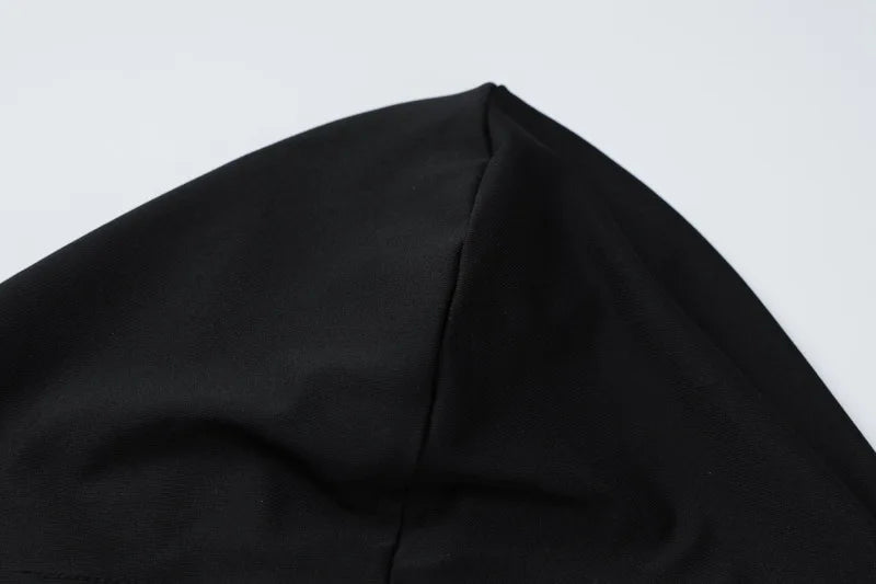 Hooded Long Sleeve Bodycon Dress Y2k Streetwear Fashion Black Mini Dresses for Women Fall Winter Clothes