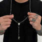 Stainless Steel Jesus Cross Pendant Necklace for Men, Long Chain, Bead Chain, Punk Jewelry, Christian, Hip Hop, 3 Styles